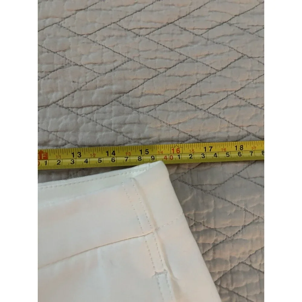 Ann Taylor Women’s White Cotton Twill Wide-Leg Mid Rise Cropped Pants 10